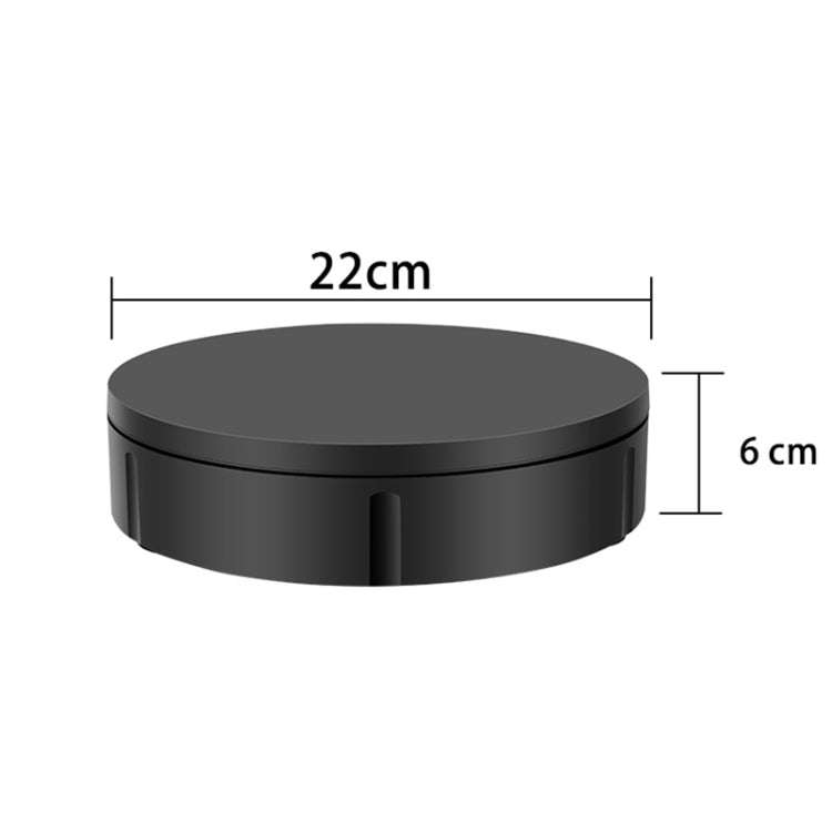 22cm Charging Rotating Display Stand Video Shooting Turntable, Load: 50kg, Power Plug:US Plug(Black)