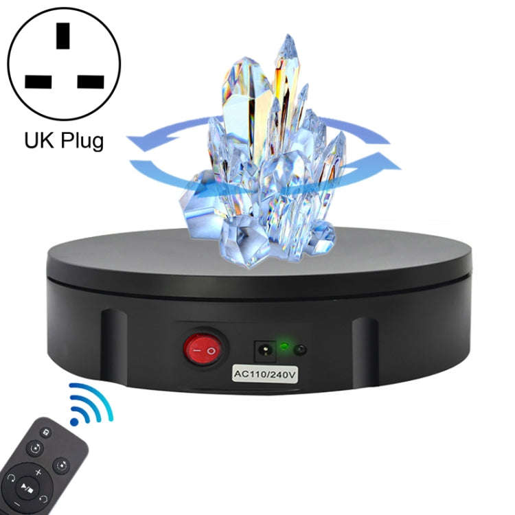 30cm Charging Rotating Display Stand Video Shooting Turntable, Load: 100kg, Power Plug:UK Plug(Bl...