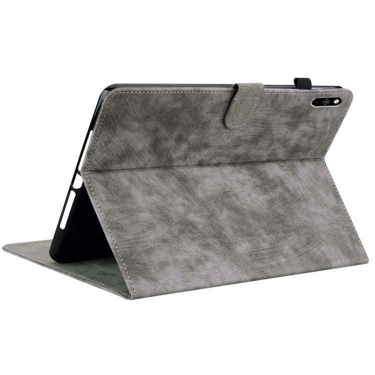 For Huawei MatePad Pro 10.8 2021/2018 Tiger Pattern PU Tablet Case(Grey)
