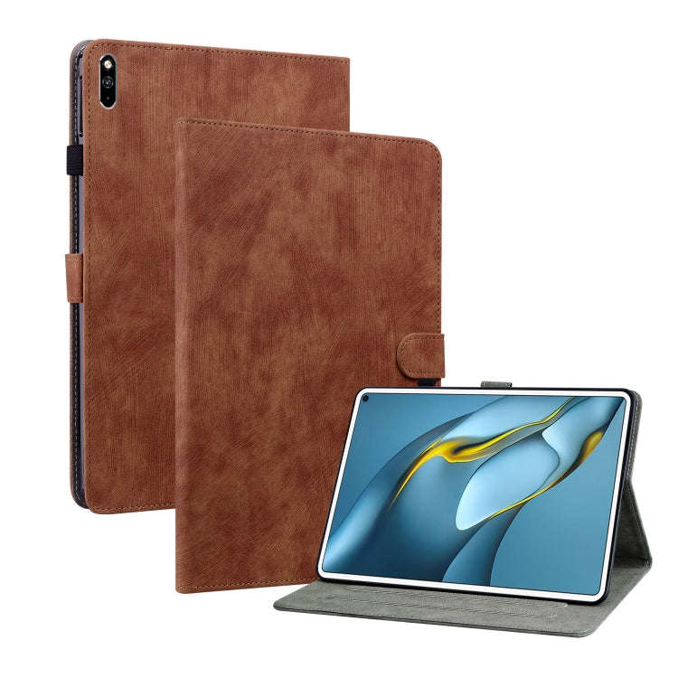 For Huawei MatePad Pro 10.8 2021/2018 Tiger Pattern PU Tablet Case(Brown)