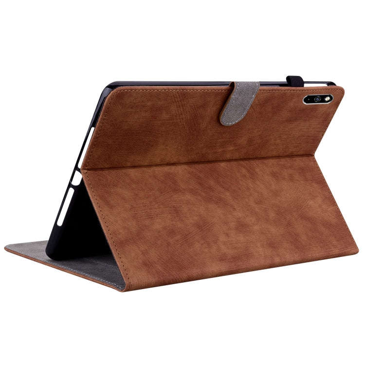 For Huawei MatePad Pro 10.8 2021/2018 Tiger Pattern PU Tablet Case(Brown)