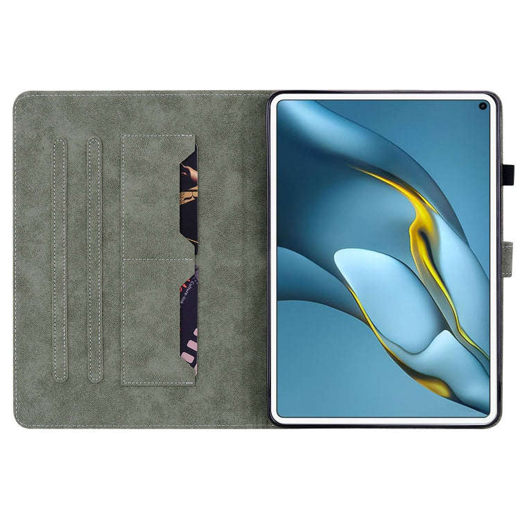 For Huawei MatePad Pro 10.8 2021/2018 Tiger Pattern PU Tablet Case(Dark Blue)