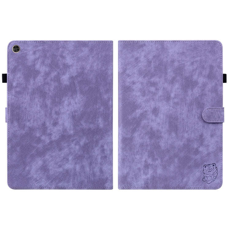For Huawei MatePad T 10s/Enjoy Tablet 2 Tiger Pattern PU Tablet Case(Purple)