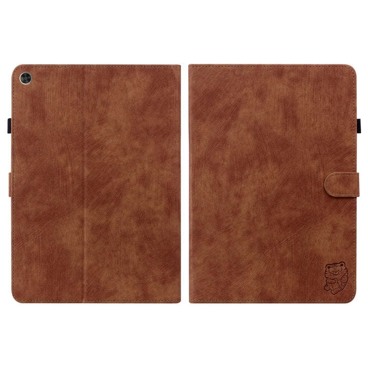 For Huawei MatePad T 10s/Enjoy Tablet 2 Tiger Pattern PU Tablet Case(Brown)