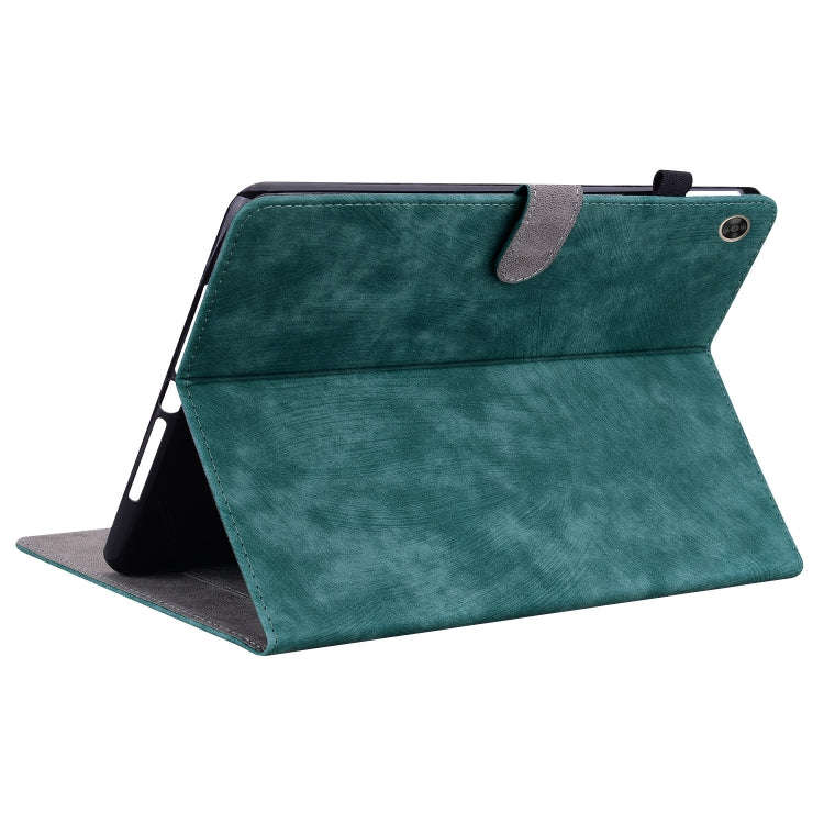 For Huawei MatePad T 10s/Enjoy Tablet 2 Tiger Pattern PU Tablet Case(Dark Green)
