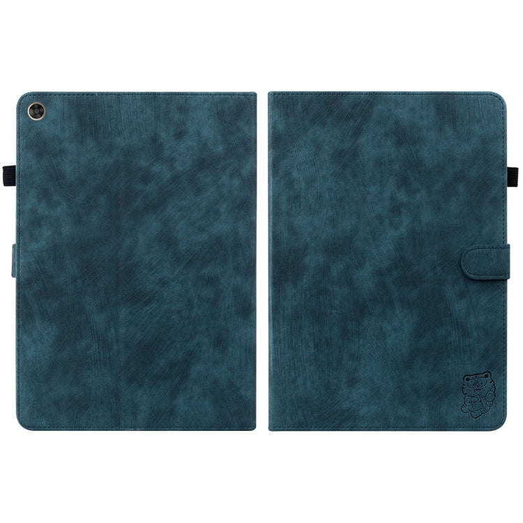 For Huawei MatePad T 10s/Enjoy Tablet 2 Tiger Pattern PU Tablet Case(Dark Blue)