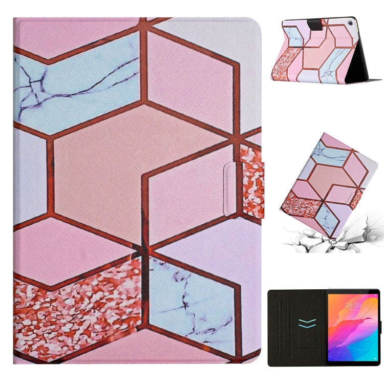 For Huawei MatePad T8 Marble Pattern Leather Tablet Case(Splicing Marble)