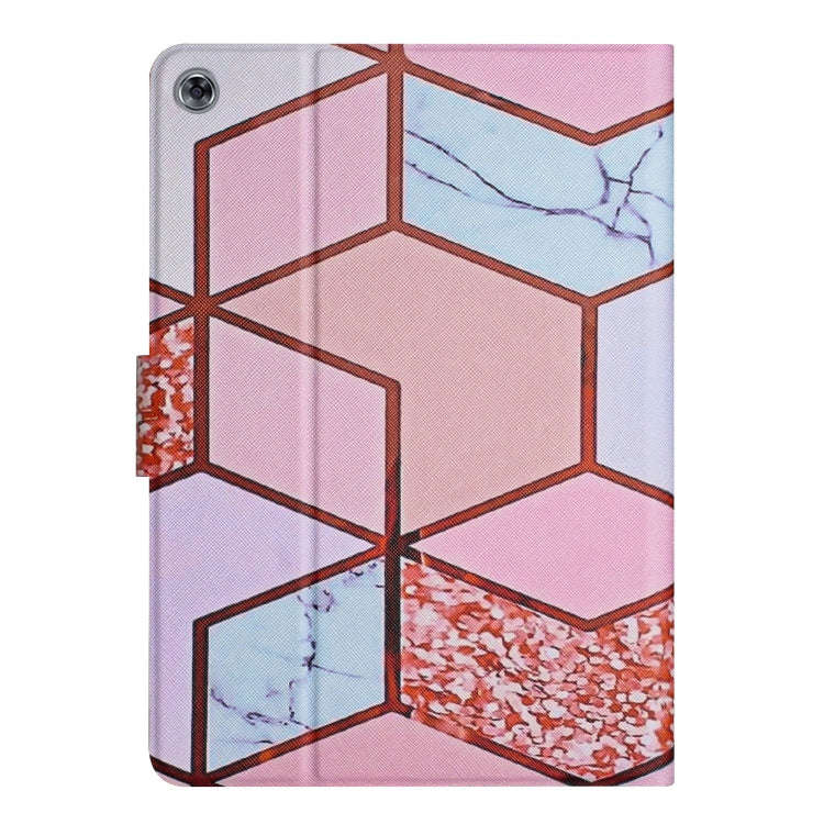 For Huawei MatePad T8 Marble Pattern Leather Tablet Case(Splicing Marble)