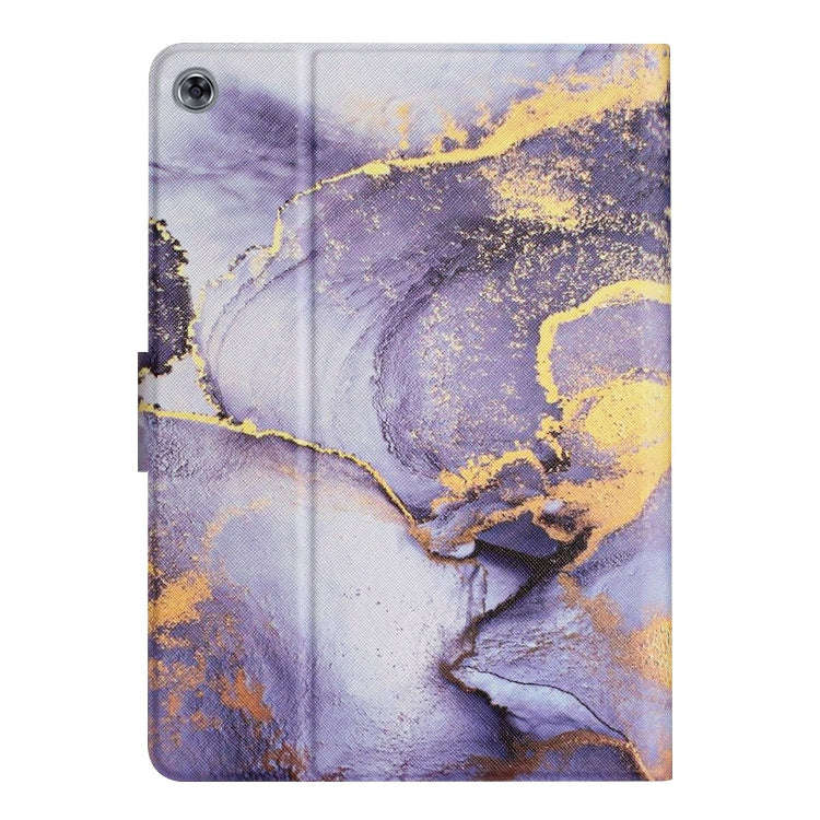 For Huawei MatePad T8 Marble Pattern Leather Tablet Case(Purple)