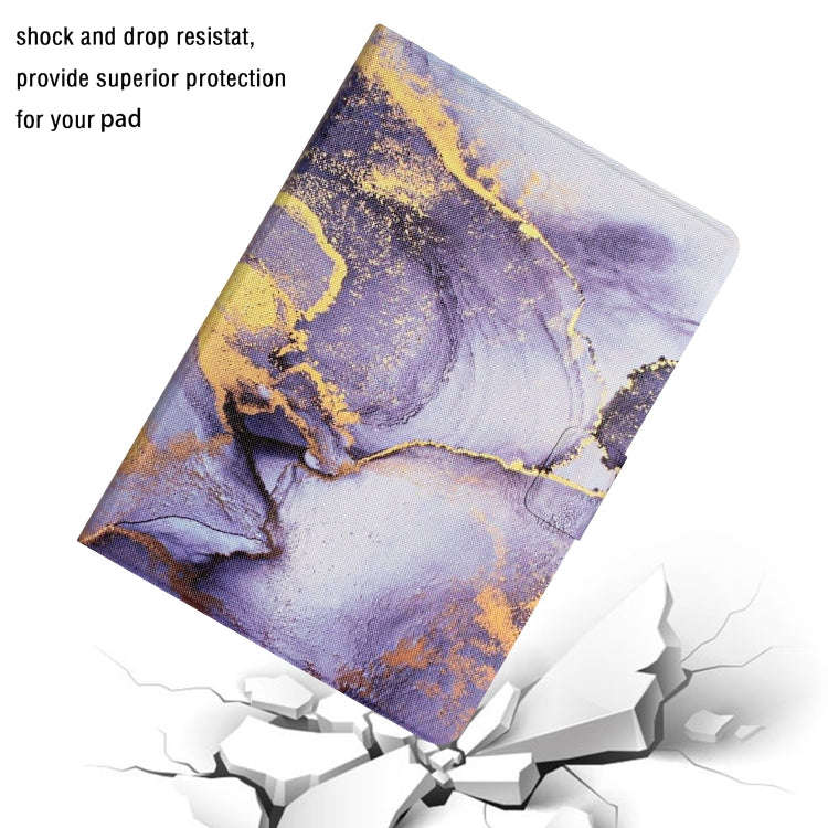 For Huawei MatePad T8 Marble Pattern Leather Tablet Case(Purple)