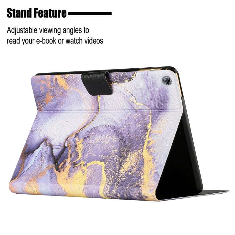 For Huawei MatePad T8 Marble Pattern Leather Tablet Case(Purple)