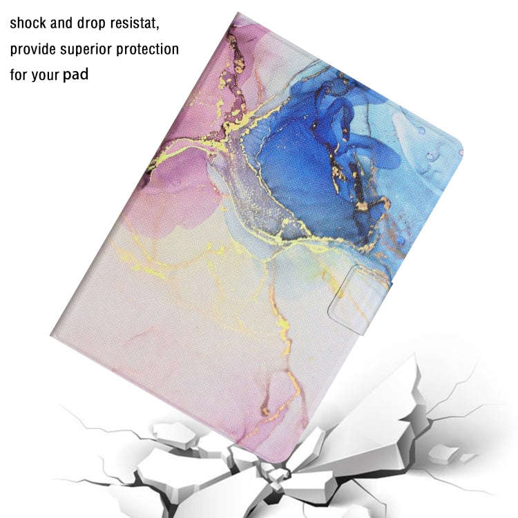 For Huawei MatePad T8 Marble Pattern Leather Tablet Case(Pink Blue)