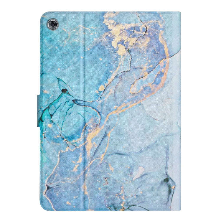 For Huawei MatePad T8 Marble Pattern Leather Tablet Case(Blue)