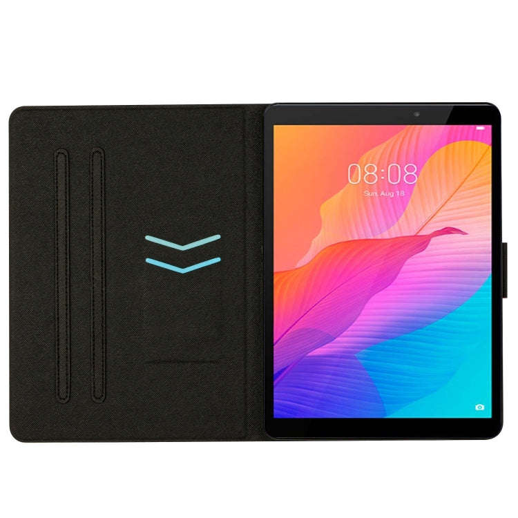 For Huawei MatePad T8 Marble Pattern Leather Tablet Case(Blue)