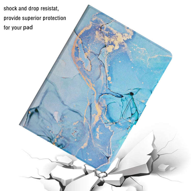 For Huawei MatePad T8 Marble Pattern Leather Tablet Case(Blue)