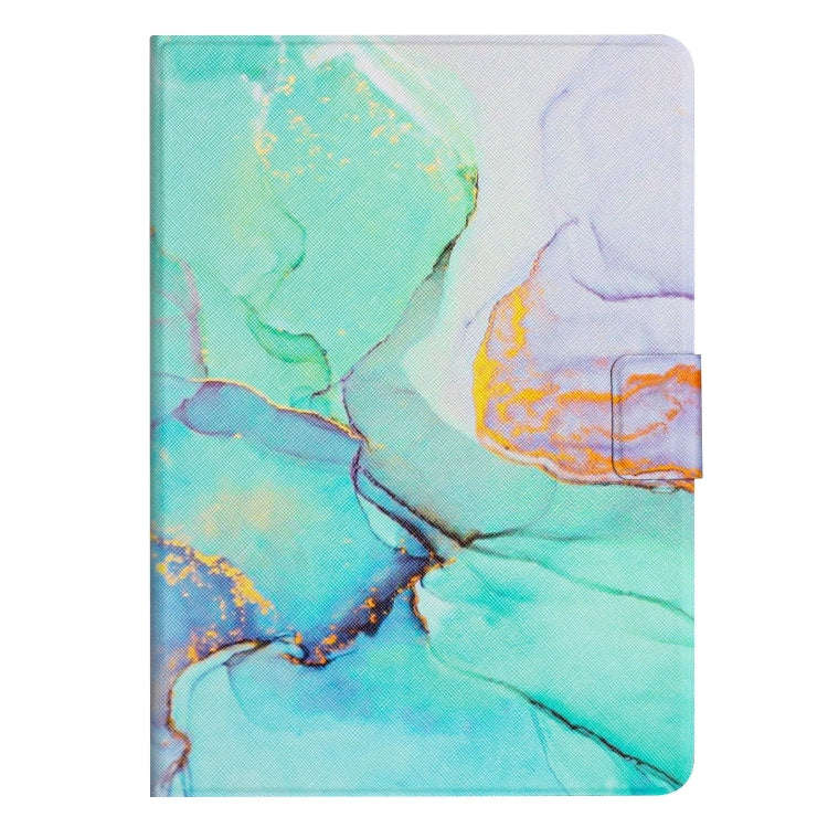 For Huawei MatePad T10s Marble Pattern Leather Tablet Case(Green)