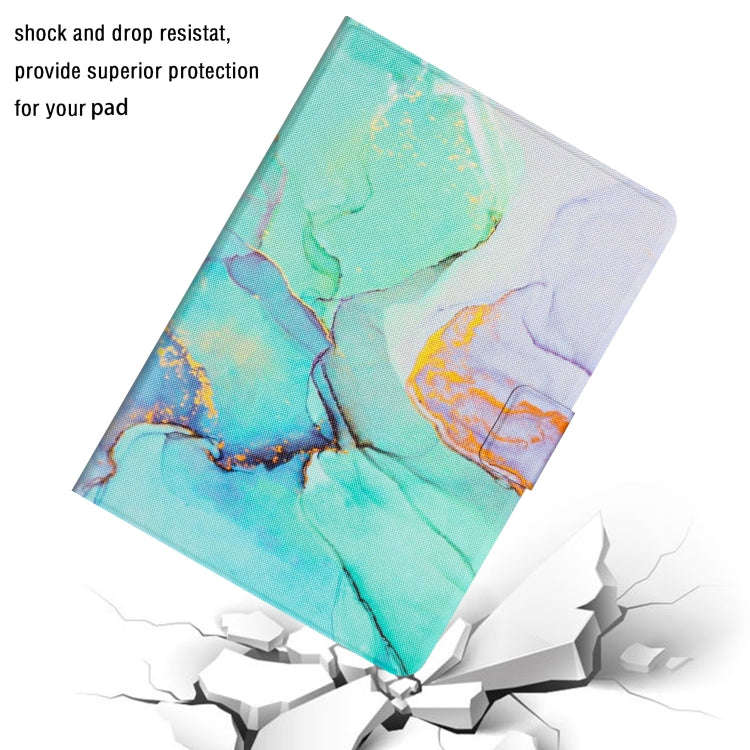 For Huawei MatePad T10s Marble Pattern Leather Tablet Case(Green)