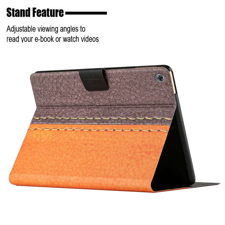 For Huawei MatePad T10s Stitching Solid Color Leather Tablet Case(Orange)