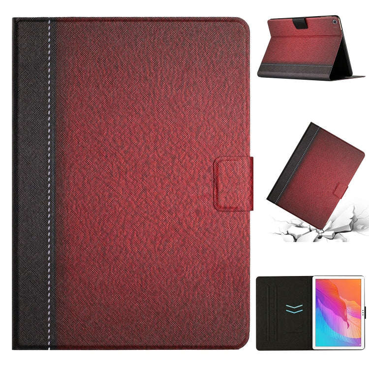 For Huawei MatePad T10s Stitching Solid Color Leather Tablet Case(Red)