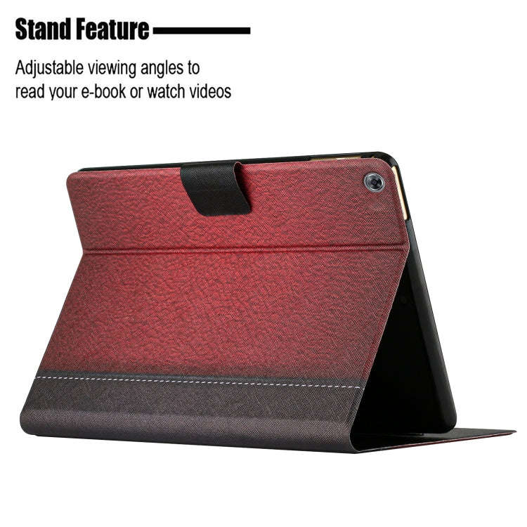 For Huawei MatePad T10s Stitching Solid Color Leather Tablet Case(Red)