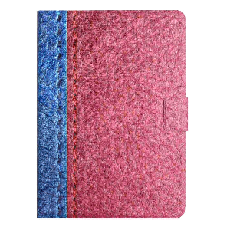 For Huawei MatePad T10s Stitching Solid Color Leather Tablet Case(Rose Red)