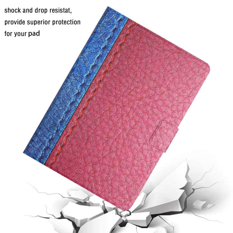 For Huawei MatePad T10s Stitching Solid Color Leather Tablet Case(Rose Red)
