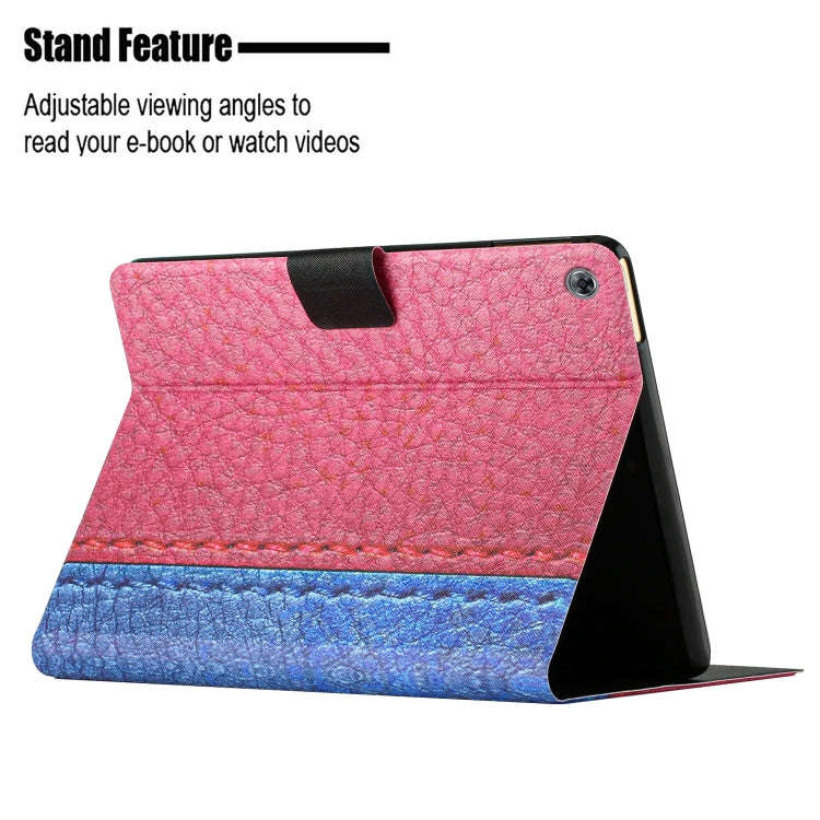 For Huawei MatePad T10s Stitching Solid Color Leather Tablet Case(Rose Red)