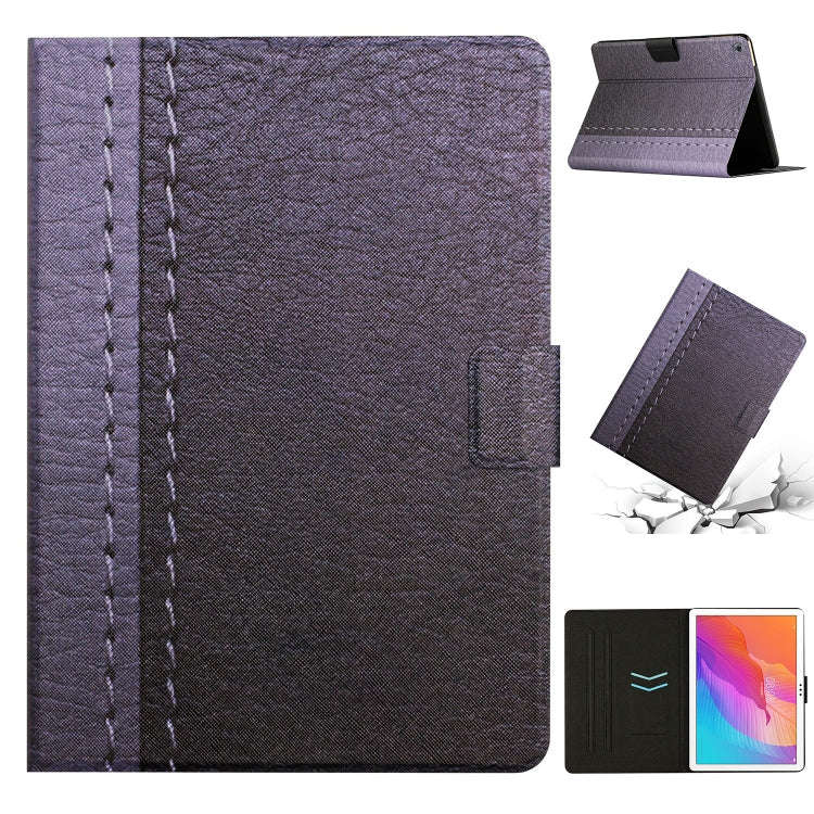 For Huawei MatePad T10s Stitching Solid Color Leather Tablet Case(Grey)
