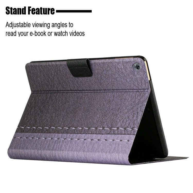 For Huawei MatePad T10s Stitching Solid Color Leather Tablet Case(Grey)