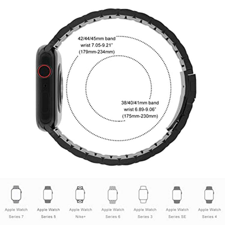 5-bead Stainless Steel Watch Band For Apple Watch Ultra 49mm&Watch Ultra 2 49mm / Series 9&8&7 45...