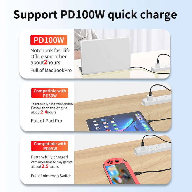 100W USB-C / Type-C to USB-C / Type-C Fast Charging Data Cable, Length:2m(White)