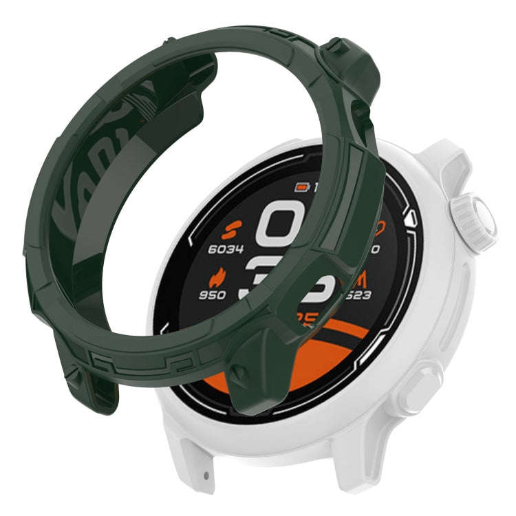 For COROS Pace 2 Armor Hollow TPU Watch Case(Olive Green)