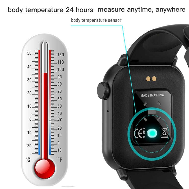 ZW27 1.81 inch TFT Screen Smart Watch Support Body Temperature / Heart Rate Monitoring(Blue)