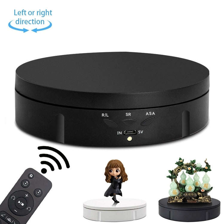 14.6cm Remote USB Electric Rotating Turntable Display Stand, Load: 10kg(Black)