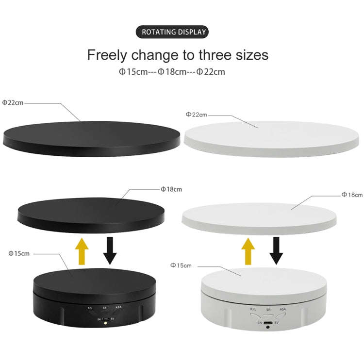 3 in 1 Electric Rotating Display Stand Turntable(Black)