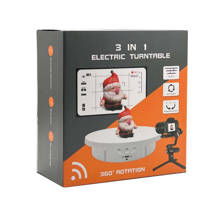 3 in 1 Electric Rotating Display Stand Turntable(Black)