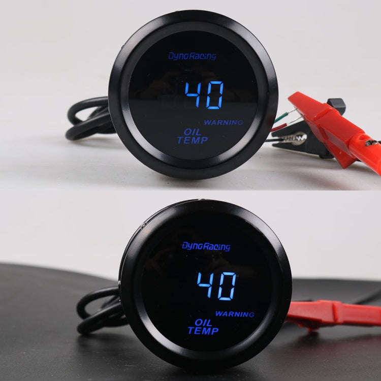 Car Modified 12V Universal 52mm Blue Light Digital Display Meter, Style:Oil Temperature Gauge