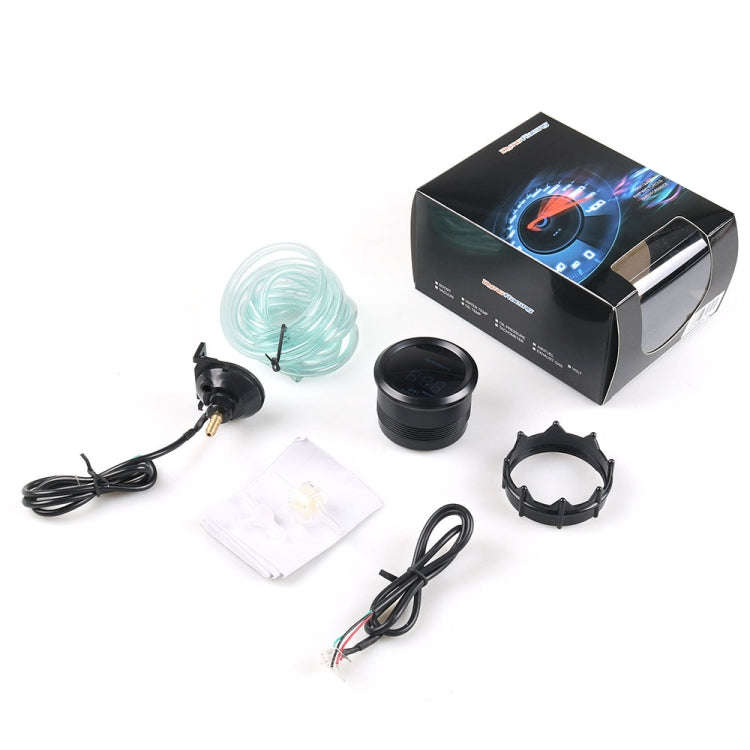 Car Modified 12V Universal 52mm Blue Light Digital Display Meter, Style:Turbo Boost Gauge PSI