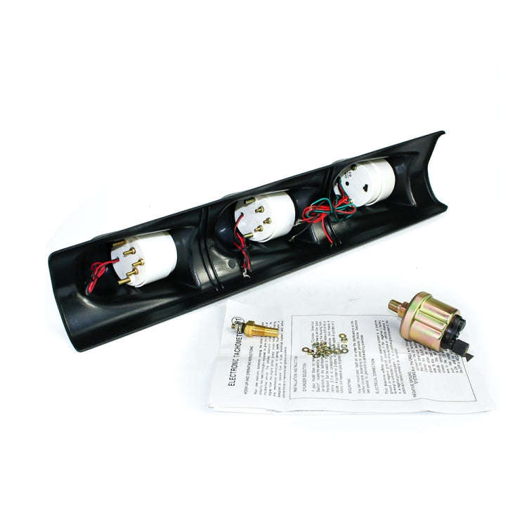 Car Modified 3 in 1 Tachometer Water Temperature Gauge Oil Pressure Gauge, with Left-hand Drive T...