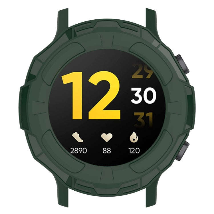 For Realme watch S RMA207 Armor Hollow TPU Watch Case(Olive Green)