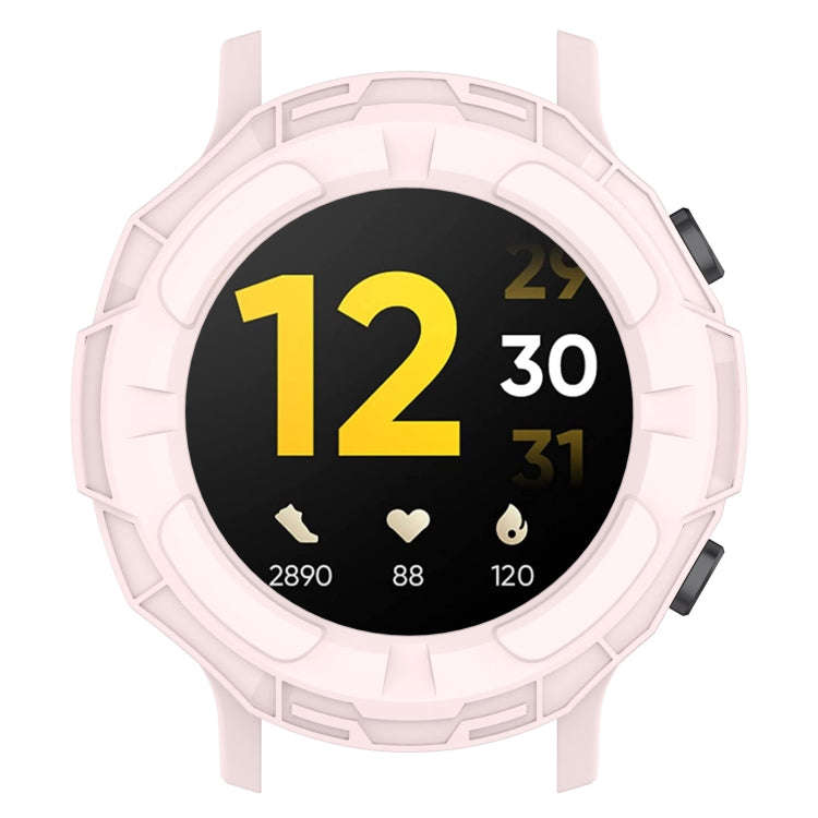 For Realme watch S RMA207 Armor Hollow TPU Watch Case(Light Pink)