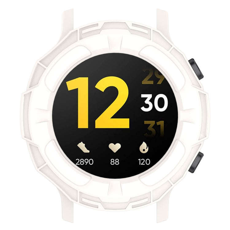 For Realme watch S RMA207 Armor Hollow TPU Watch Case(Lvory White)