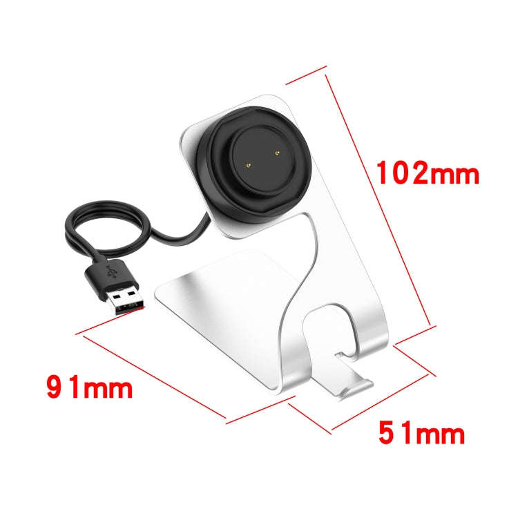 For Amazfit Bip 3 Aluminum Alloy Watch Charger Holder(Silver)