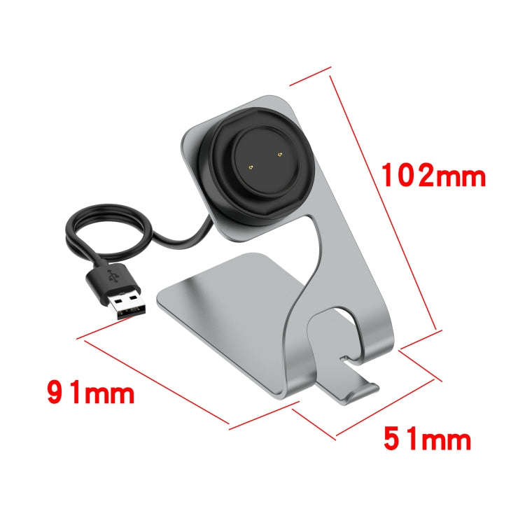 For Amazfit Bip 3 Aluminum Alloy Watch Charger Holder(Space Grey)