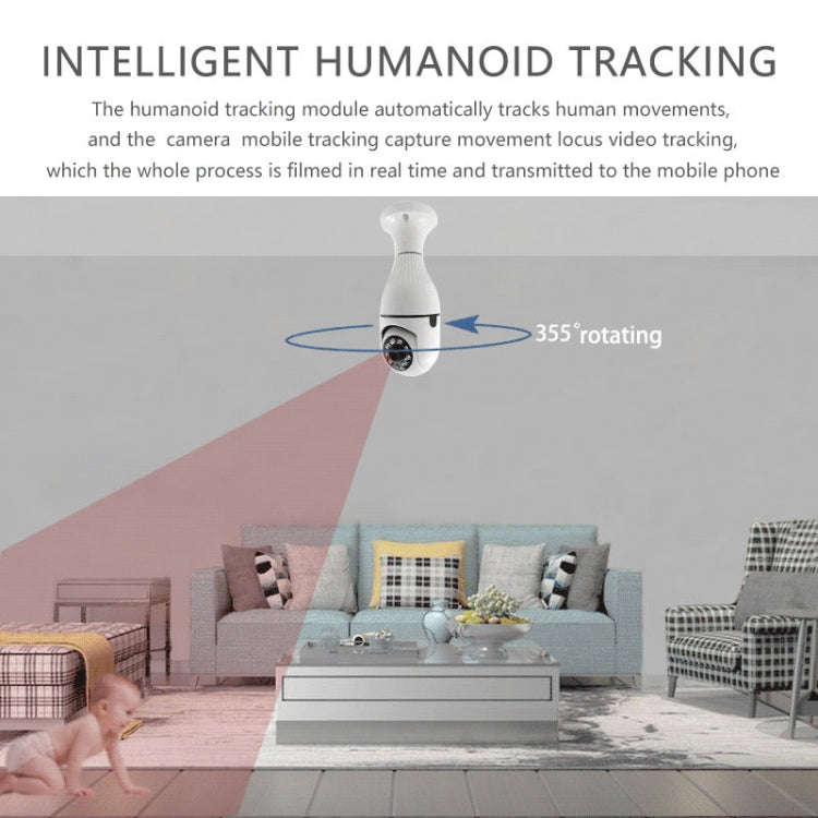 R2-30G 3MP HD Smart WiFi Bulb Camera, Support Night Vision & Motion Detection