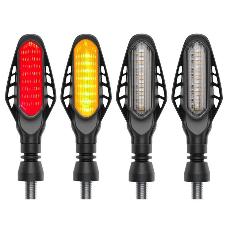 4 PCS Modified Motorcycle 16LEDs Brake Turn Tail Light, Transparent Shell(Red Light + Yellow Light)