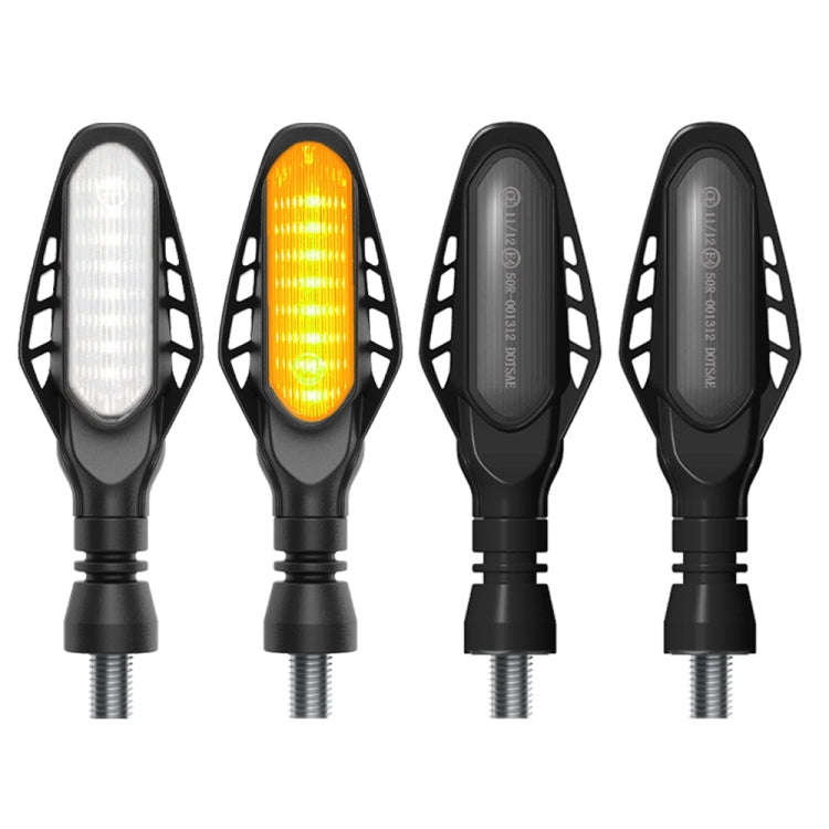 4 PCS Modified Motorcycle 16LEDs Brake Turn Tail Light, Smoked Shell(White Light + Yellow Light)