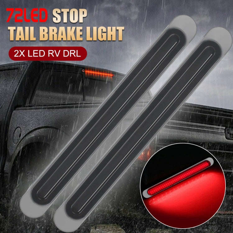 2 PCS 72LEDs Two-color Brake Turn Tail Light(Red Shell Red Light + Flowing Yellow Light)
