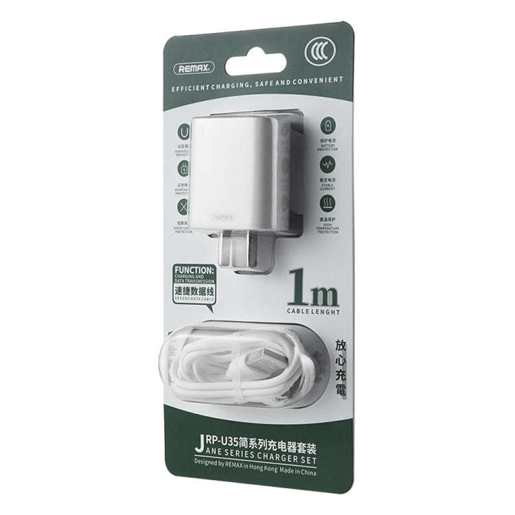 REMAX Jane Series RP-U35 2.1A Dual USB Port Charger, Specification:CN Plug(White)
