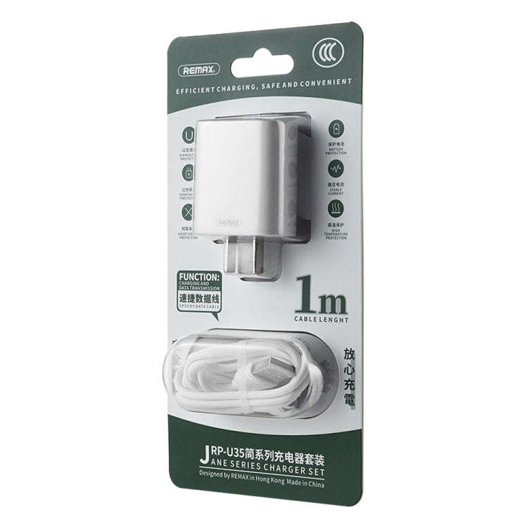 REMAX Jane Series RP-U35 2.1A Dual USB Port Charger, Specification:EU Plug(White)